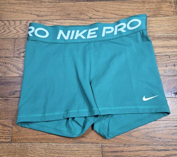 Nike Pants - Nike Pro Dri-FIT Womens M Kelly Green Compression Shorts Logo Waistband Athletic